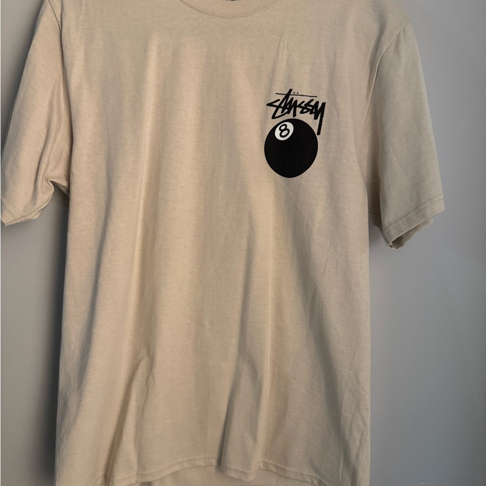Stussy Beige 8-Ball Graphic Tee